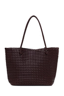 Woman Brown Braided Shoulder Bag | Derimod
