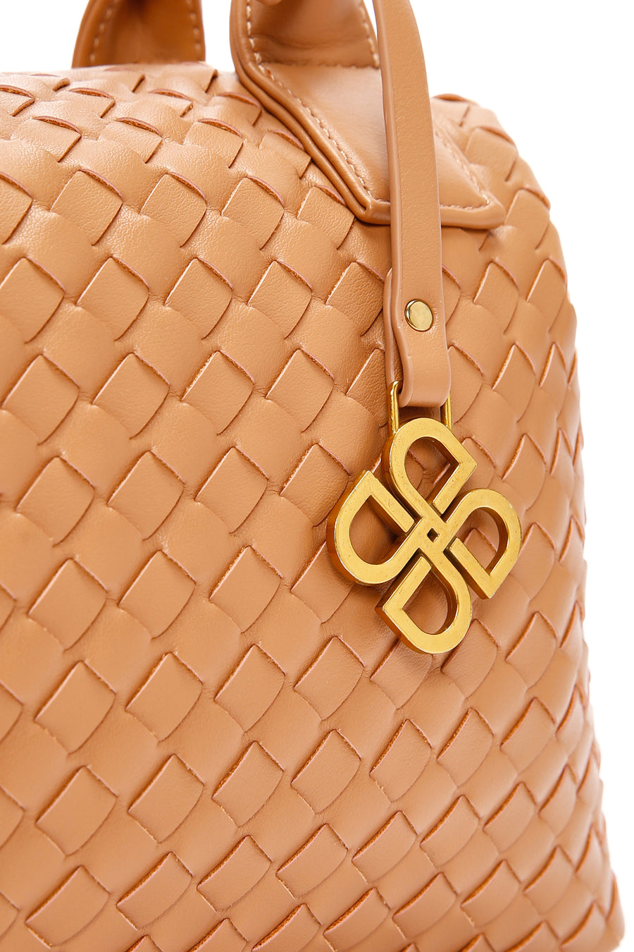 Women's Camel Long Strap Knitted Shoulder Bag