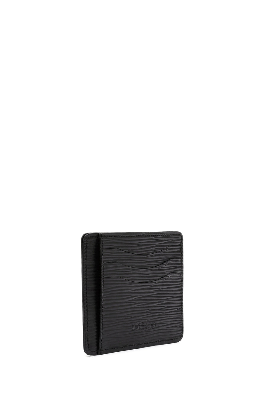 Men's Black Printed Leather Card Holder