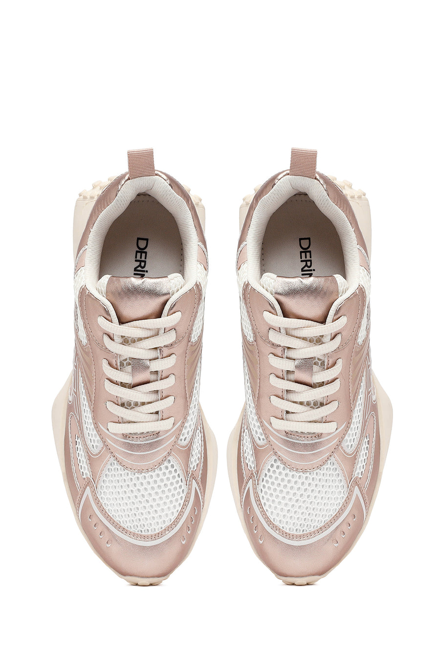 Women's Pink Lace-Up Thick-Soled Sneaker