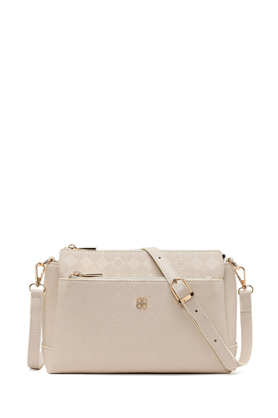 Woman Cream Printed Long-Strap Crossbody Bag AB500004SB | Derimod