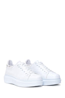 Women's White Stone Thick Soled Sneaker | Derimod