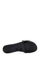 Women's Black Jelly Stone-Embellished Slippers | Derimod