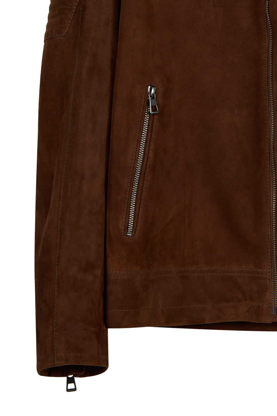Howard Erkek Kahverengi Slim-Fit Süet Deri Ceket