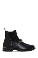 Women's Black Chain Detailed Chelsea Boots | Derimod