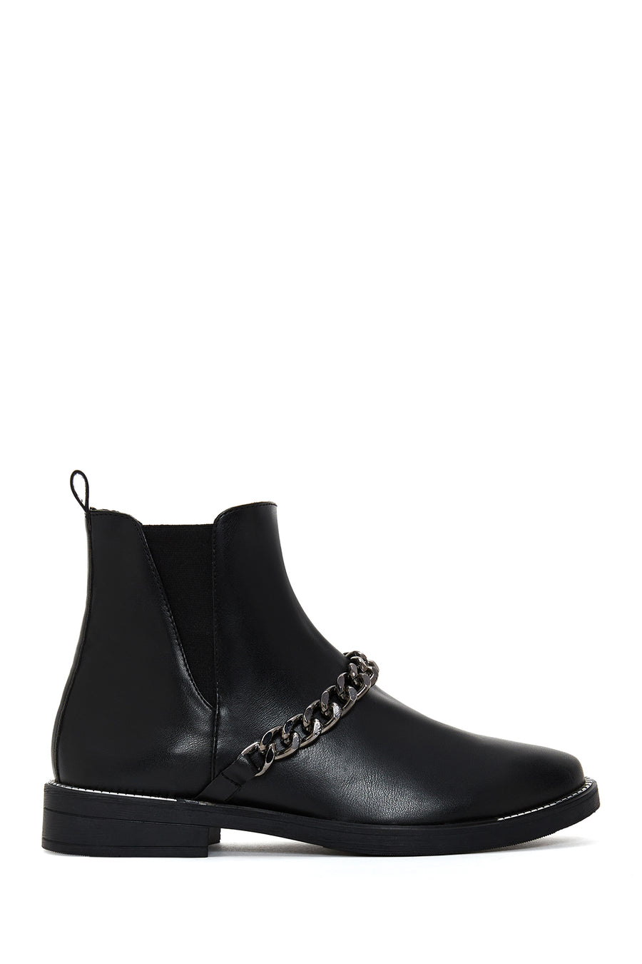 Women's Black Chain Detailed Chelsea Boots 24WFE400518 | Derimod