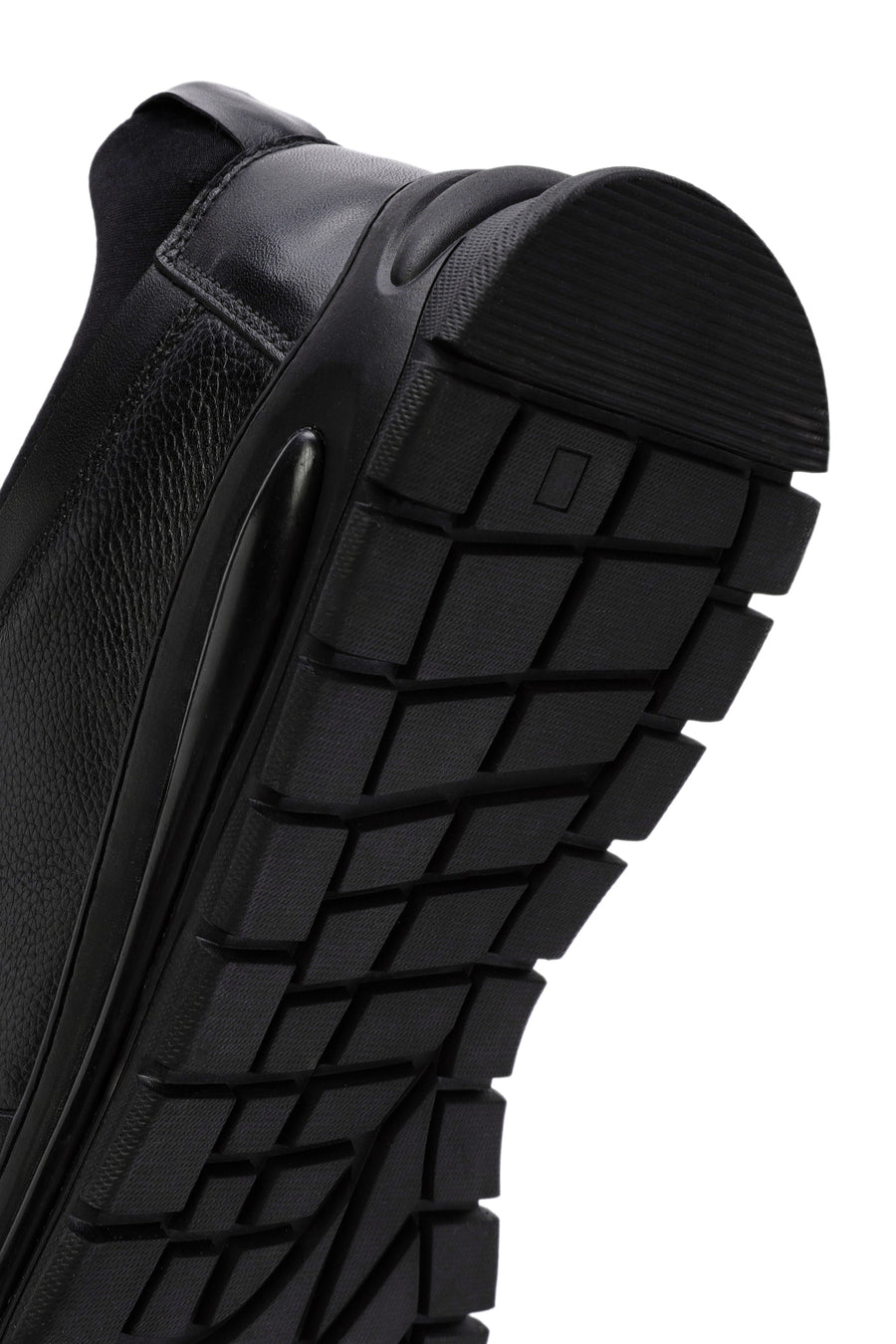 Men's Black Lace-Up Leather Casual Sneaker