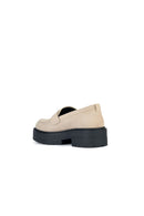 Geox Women's Beige Spherica EC7 Suede Leather Masculine Loafer | Derimod