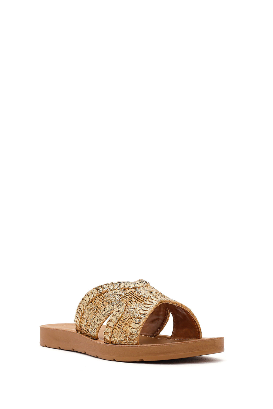 Woman Gold Braided Slippers