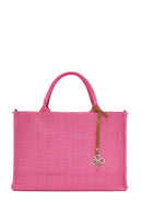 Women's Pink Straw Shoulder Bag | Derimod