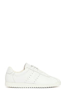 Women's White Lace-Up Leather Sneaker | Derimod