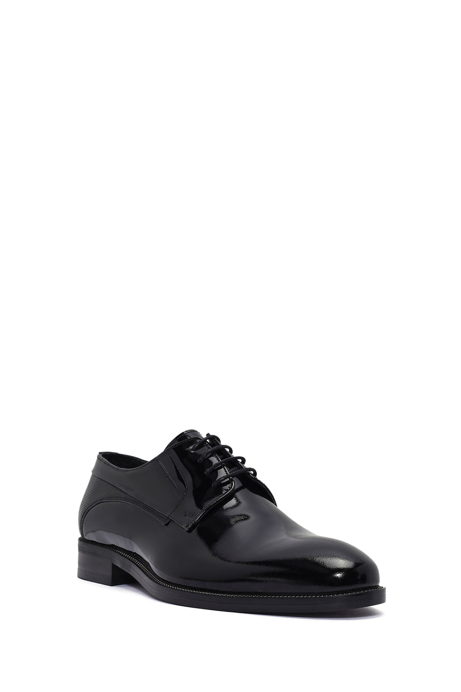 Men's Black Laced Patent Leather Classic Shoes