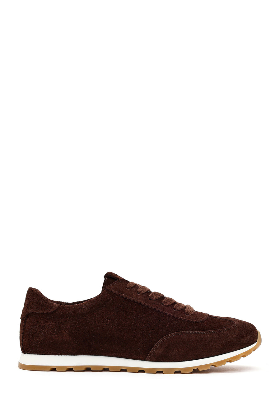 Women's Brown Lace-up Suede Leather Sneaker 26PFD371410 | Derimod