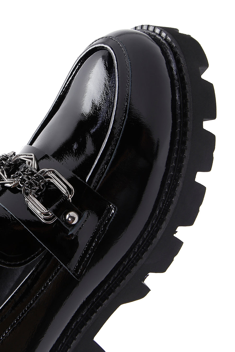 Kadın Deri Rugan Maskülen Loafer