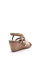 Women's Wedge Heeled Suede Sandals | Derimod