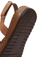 Women's Tan Leather Comfort Sandals | Derimod