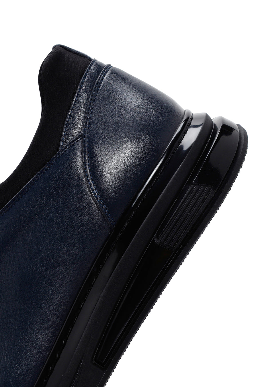
Men's Navy Thick Sole Lace-Up Leather Casual Shoes
