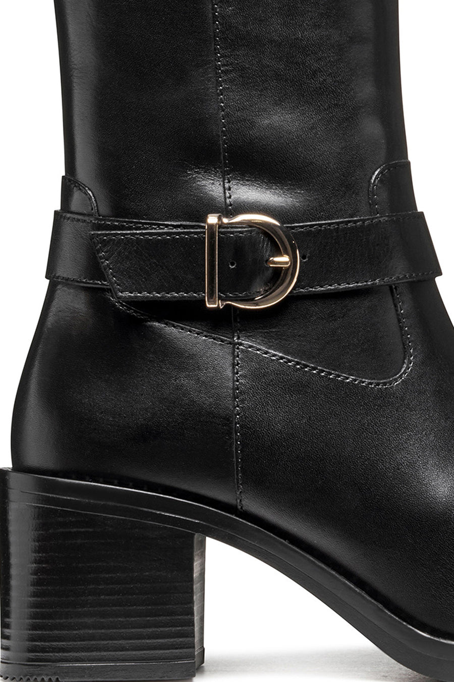 Geox Women Black D Serılda 60 B - Smo.Lea Zippered Heel Leather Boot
