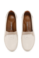 Women's Cream Leather Comfort Loafer | Derimod