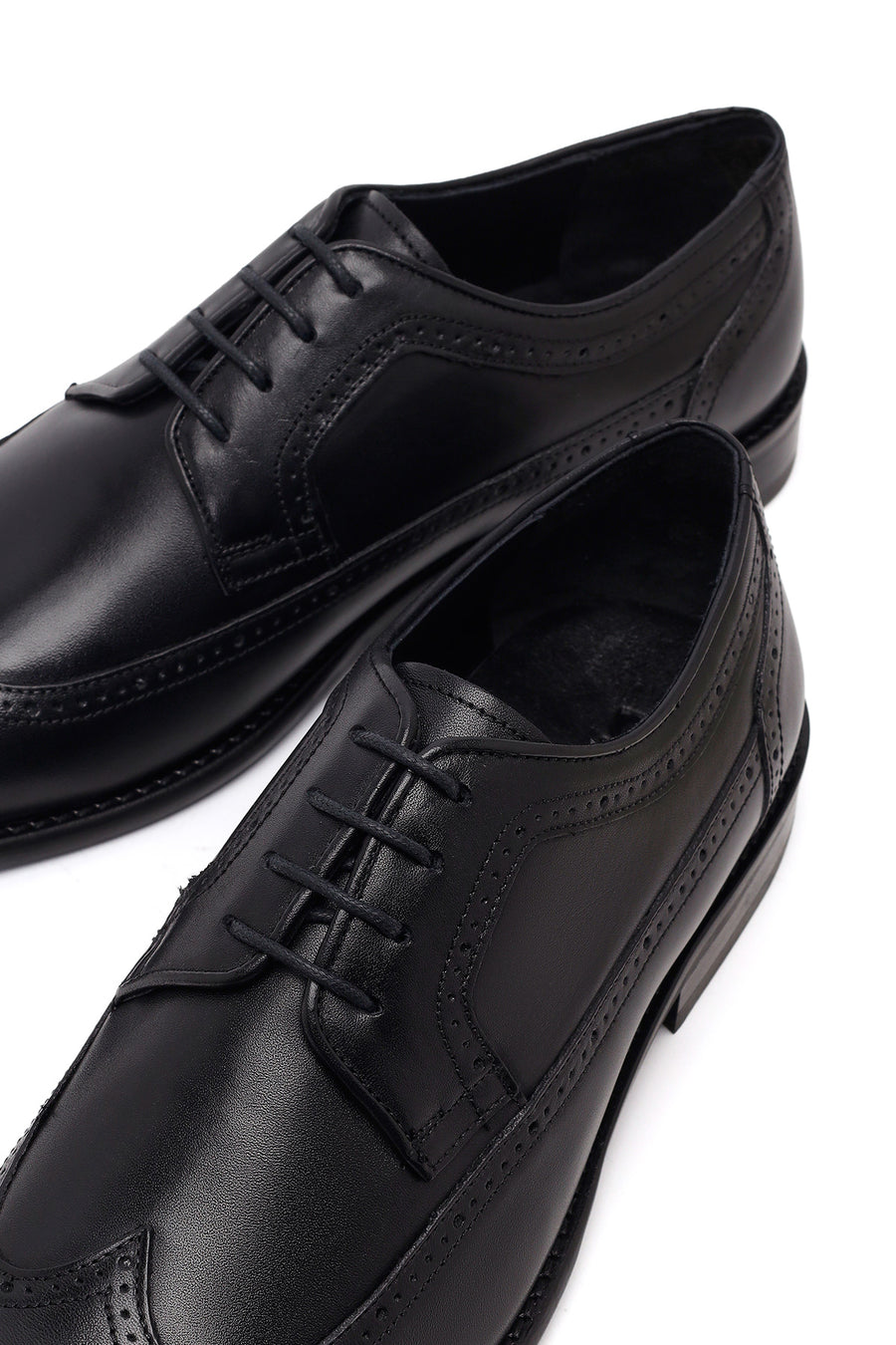 Men's Black Laced Leather Classic Shoes
