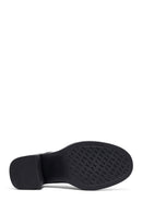 Woman Black Lace-Up Chunky Heeled Leather Masculine Shoes | Derimod