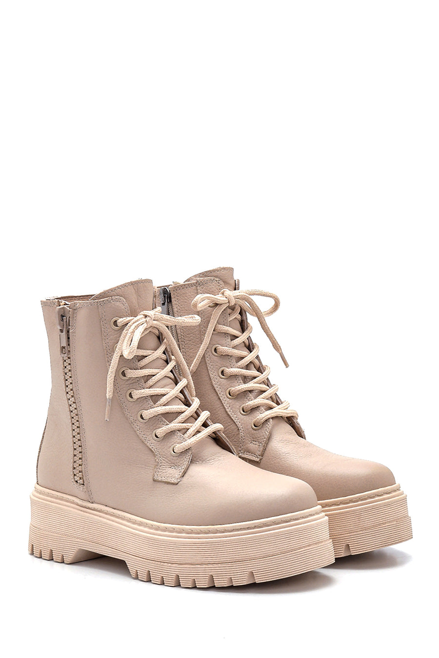 Women's Leather Thick Soled Boots