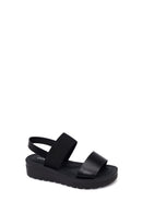 Woman Black Thick-Soled Sandal | Derimod
