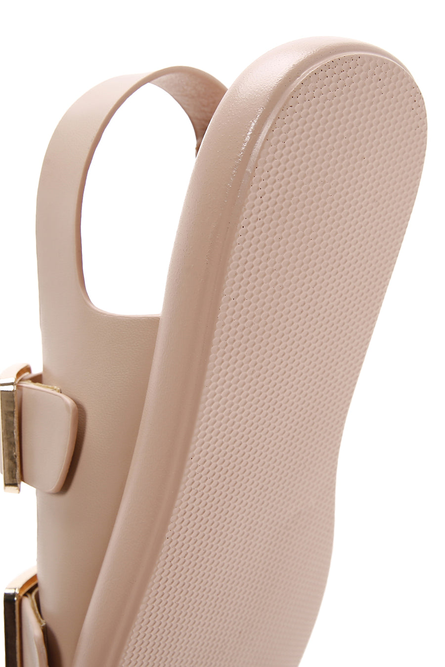 Women's Beige Double Buckle Comfort Sandals