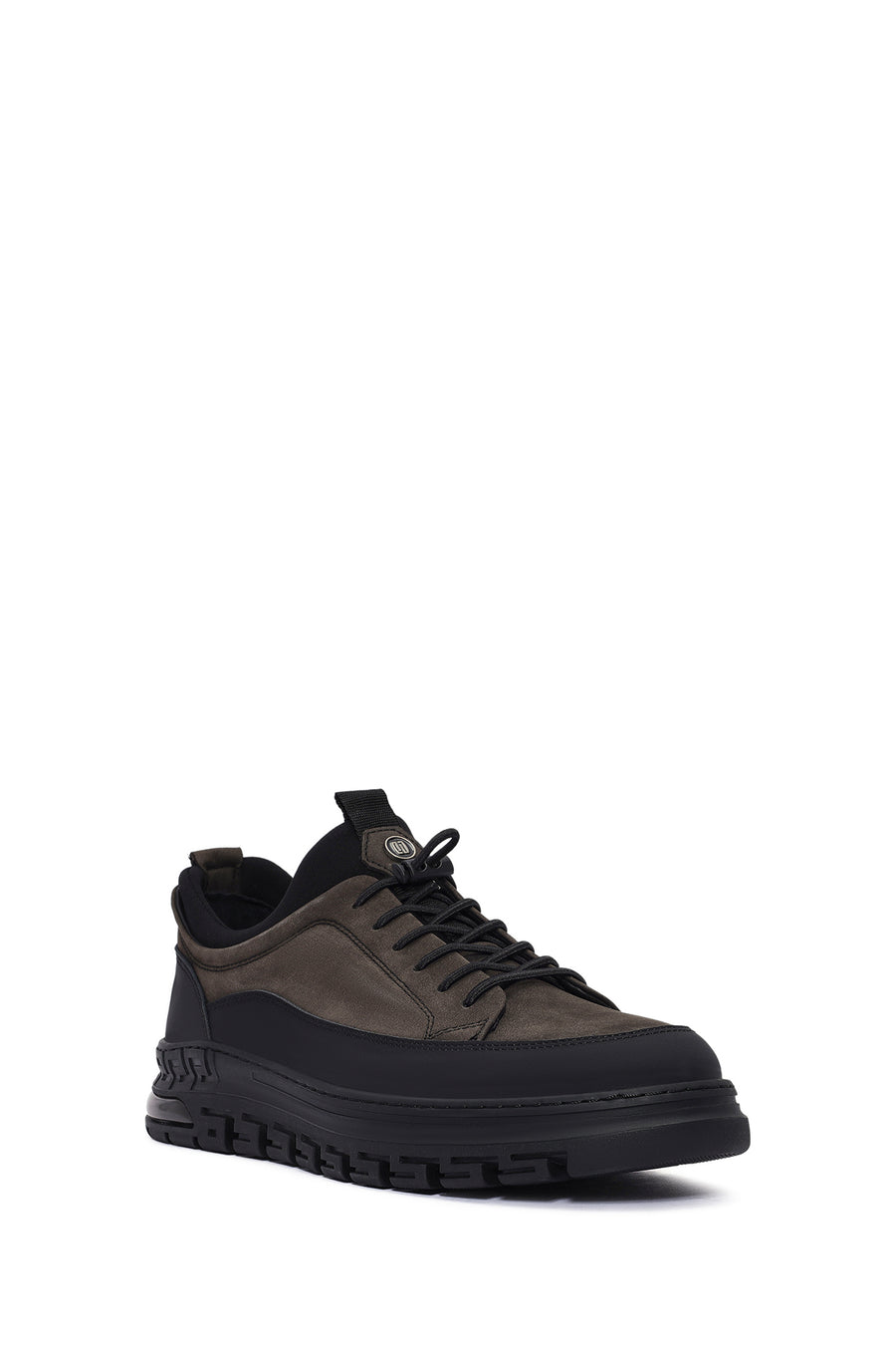 Erkek Gri Bağcıklı Nubuk Deri Sneaker