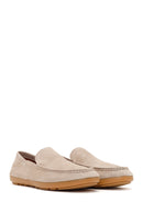 Male Beige Suede Leather Loafer | Derimod