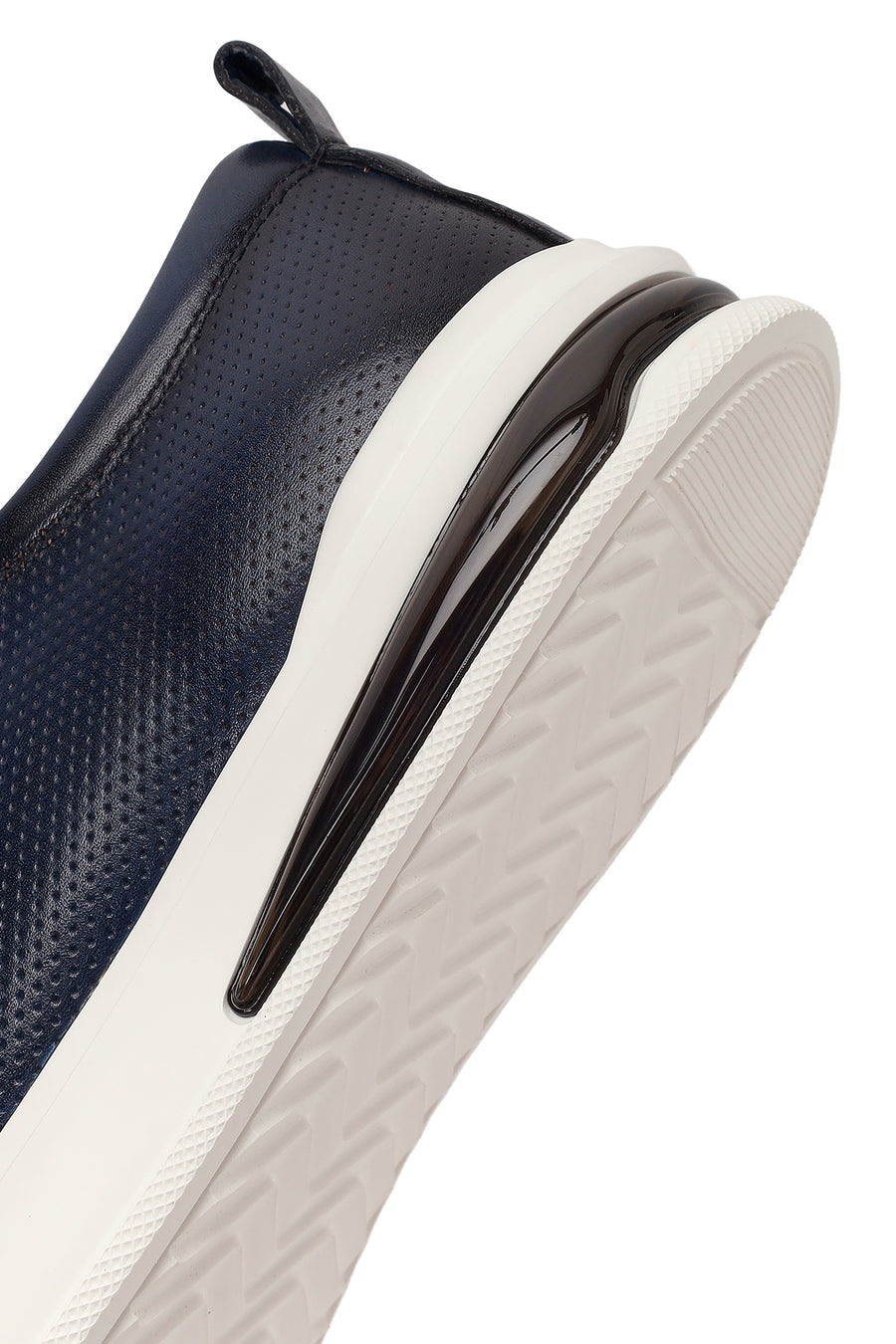 Erkek Lacivert Bağcıklı Deri Sneaker