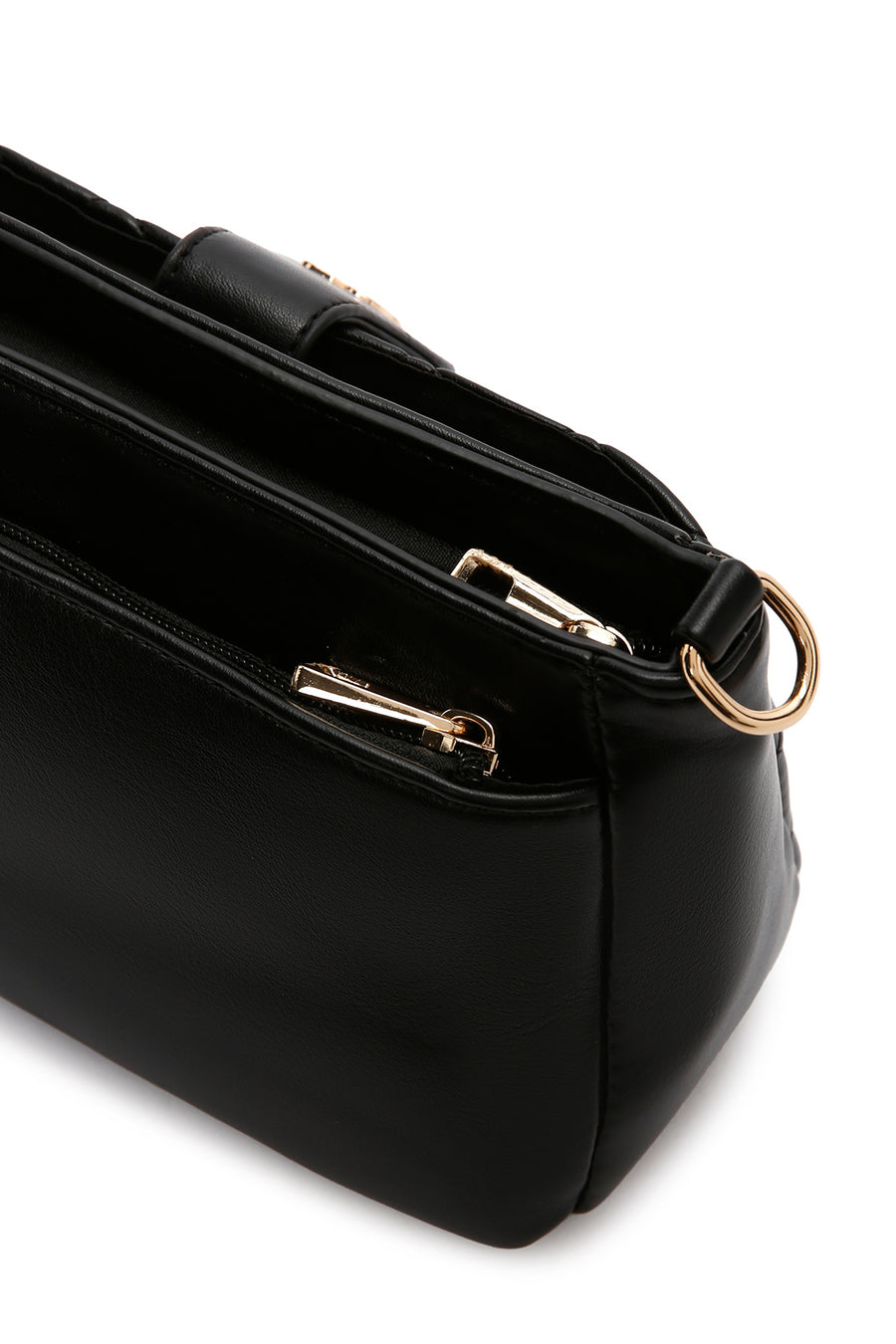 Women's Black Long Strap Quilted Handbag