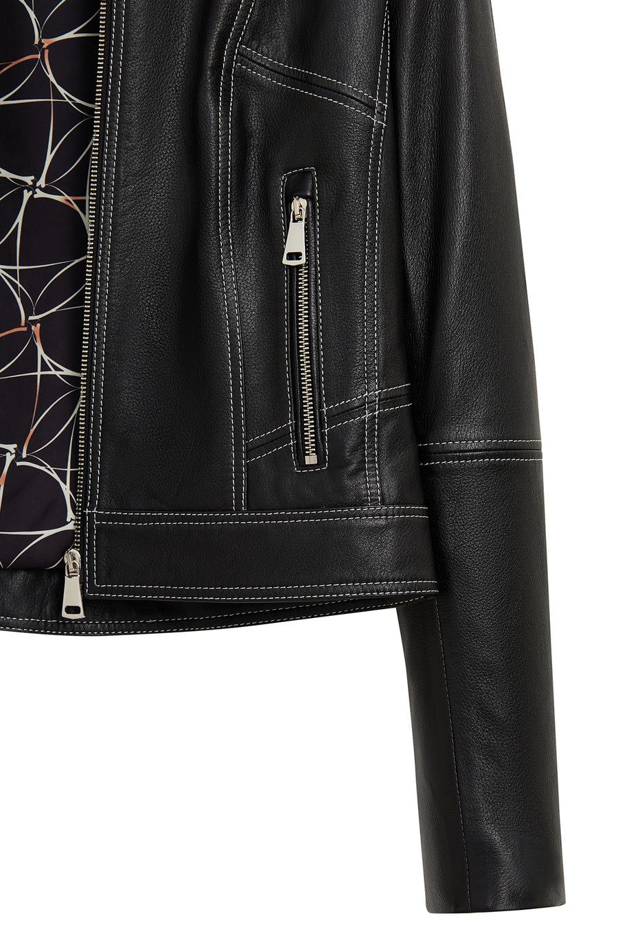 Joy Woman Black Short Leather Jacket