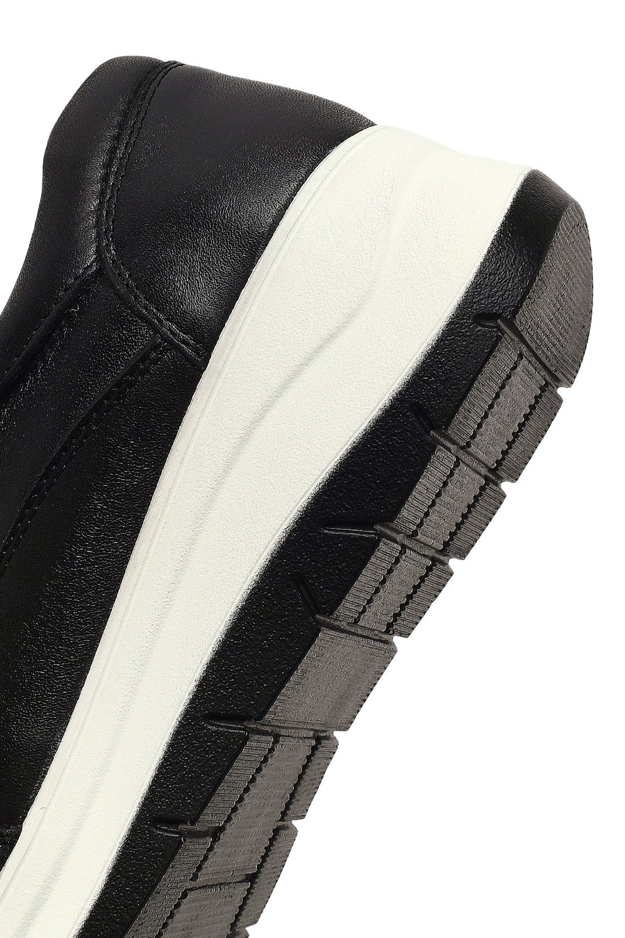 Kadın Siyah Bağcıklı Kalın Tabanlı Deri Sneaker