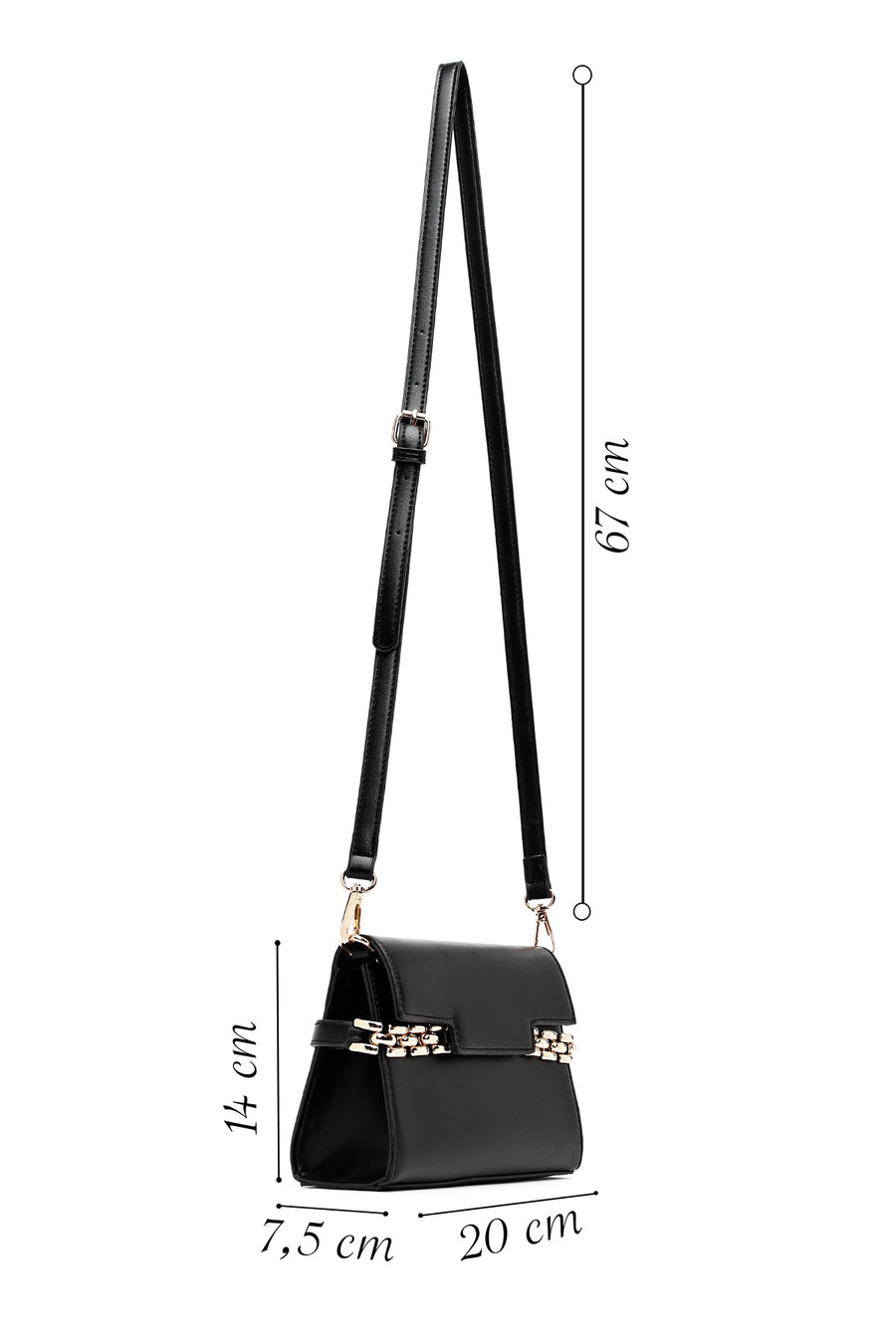 Women's Black Long Strap Classic Crossbody Bag