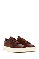 Male Brown Lace-Up Thick-Soled Leather Sneaker | Derimod
