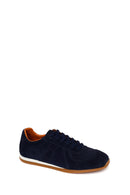 Erkek Lacivert Bağcıklı Süet Deri Sneaker | Derimod