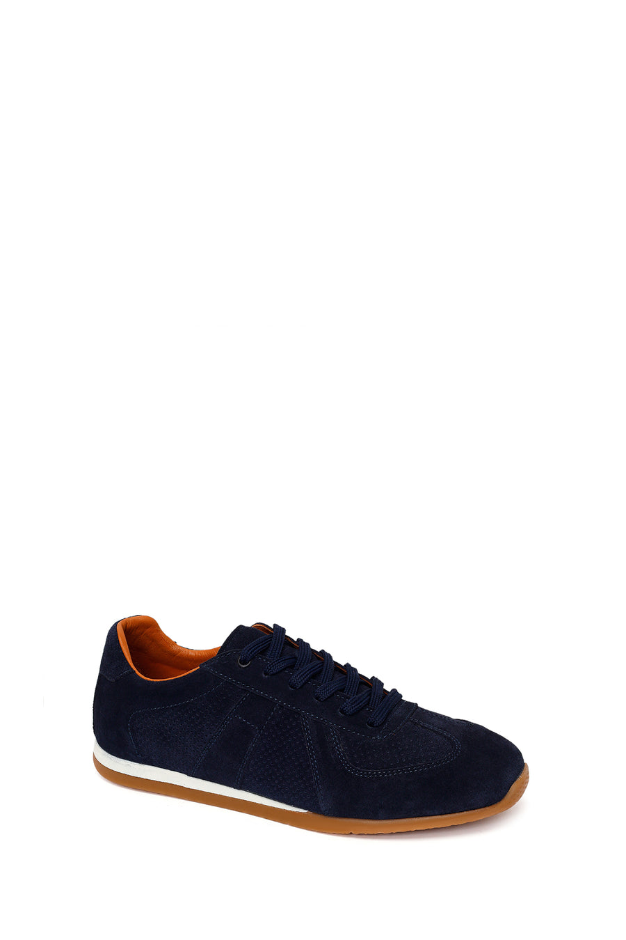 Erkek Lacivert Bağcıklı Süet Deri Sneaker