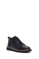 Male Black Lace-up Leather Boots | Derimod