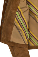 Freedom Woman Camel Oversize Suede Leather Jacket | Derimod