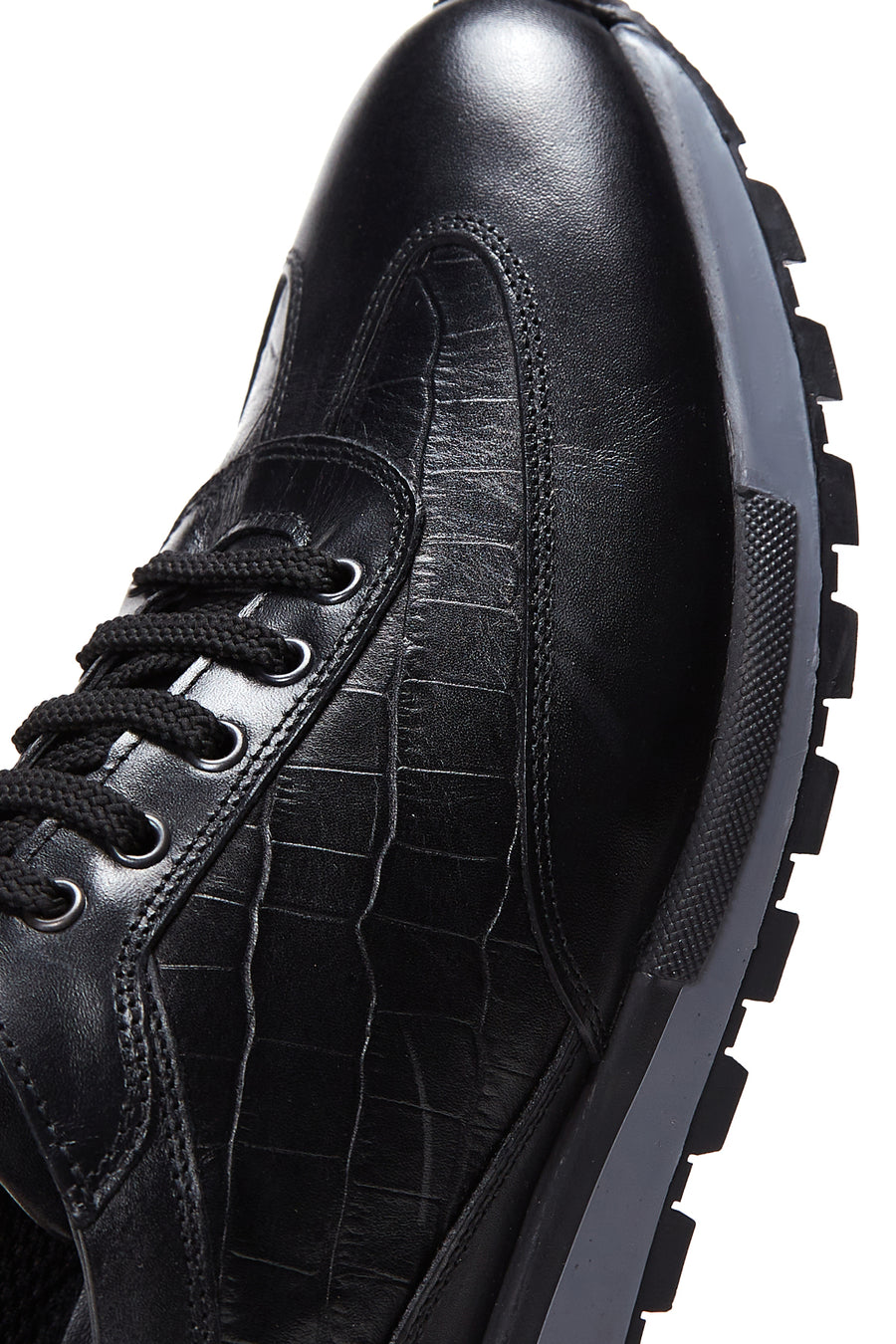 Men's Black Leather Sneaker