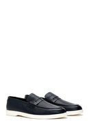 Erkek Lacivert Deri Loafer | Derimod
