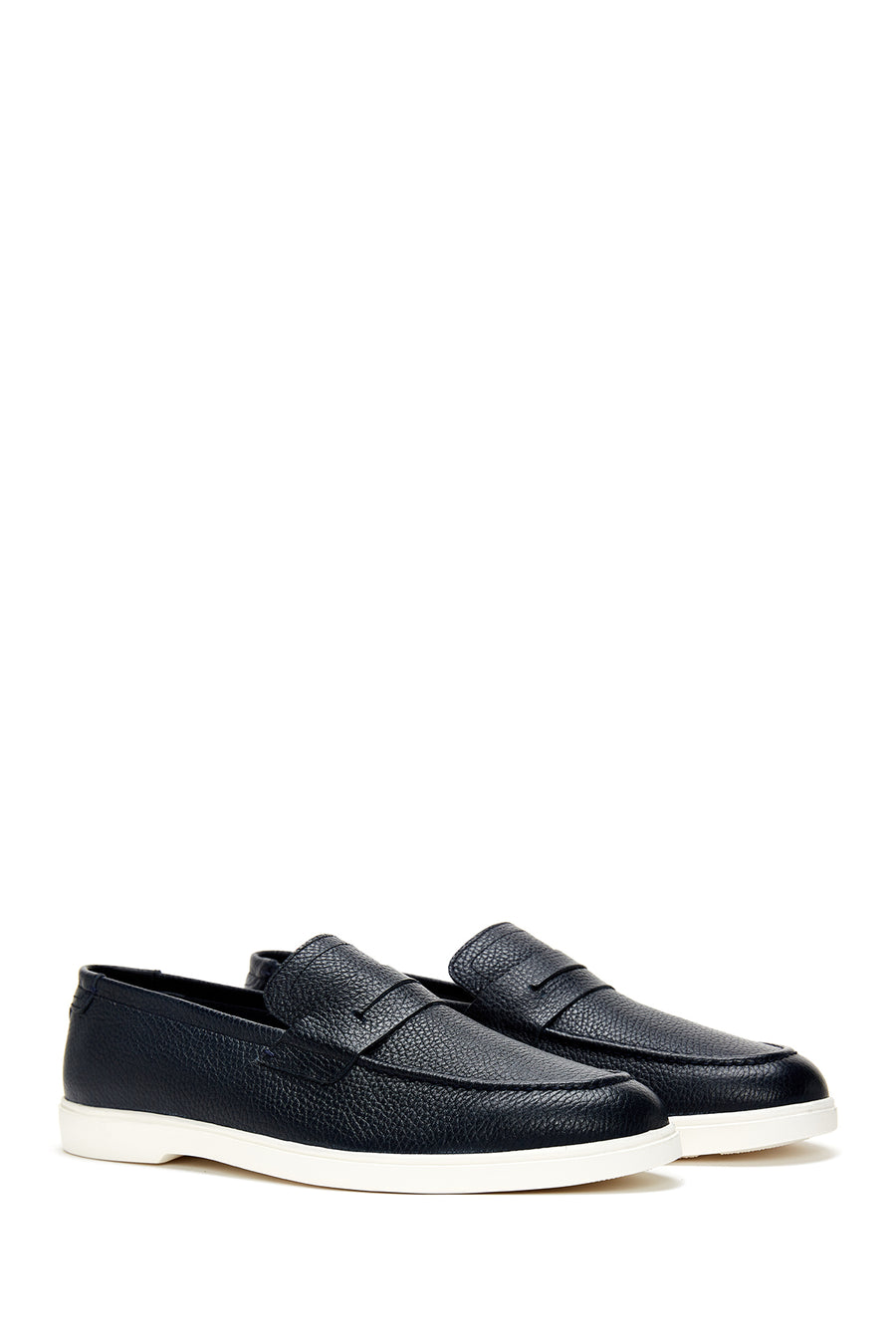 Erkek Lacivert Deri Loafer