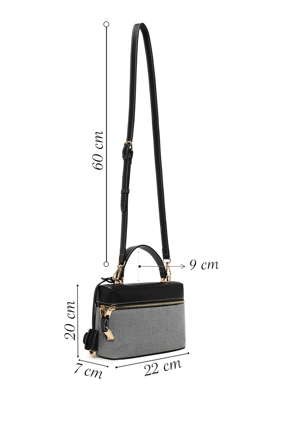 Woman Black Long Strap Shoulder Bag