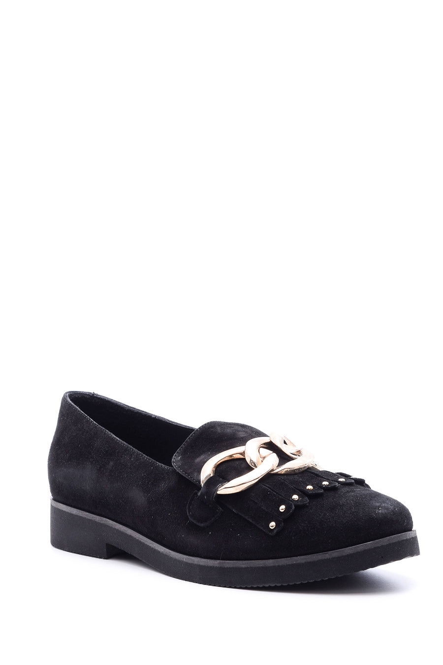 Stone Detailed Women's Leather Shoes
