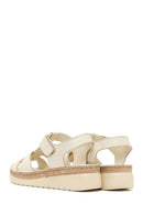 Women's Cream Thick-Soled Leather Comfort Sandals | Derimod