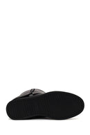 Woman Black Leather Boots | Derimod