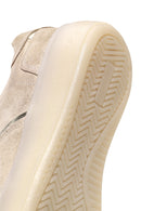 Woman Beige Lace-Up Suede Leather Sneaker | Derimod