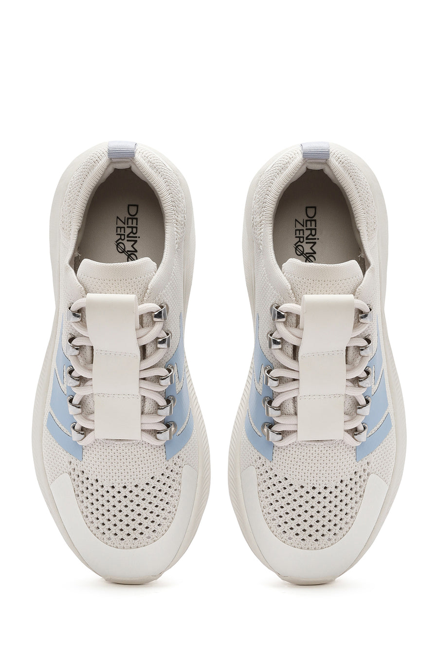 Derimod Zero Women's Grey Thick-Soled Lace-Up Fabric Sneakers