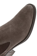Woman Mink Heeled Suede Cowboy Boots | Derimod